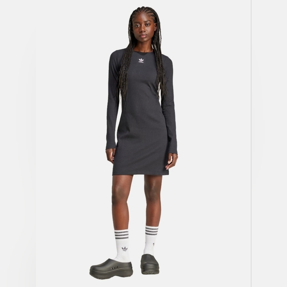 NWOT Adidas Women's Black Essential Rib Dress, Large - Picture 9 of 9